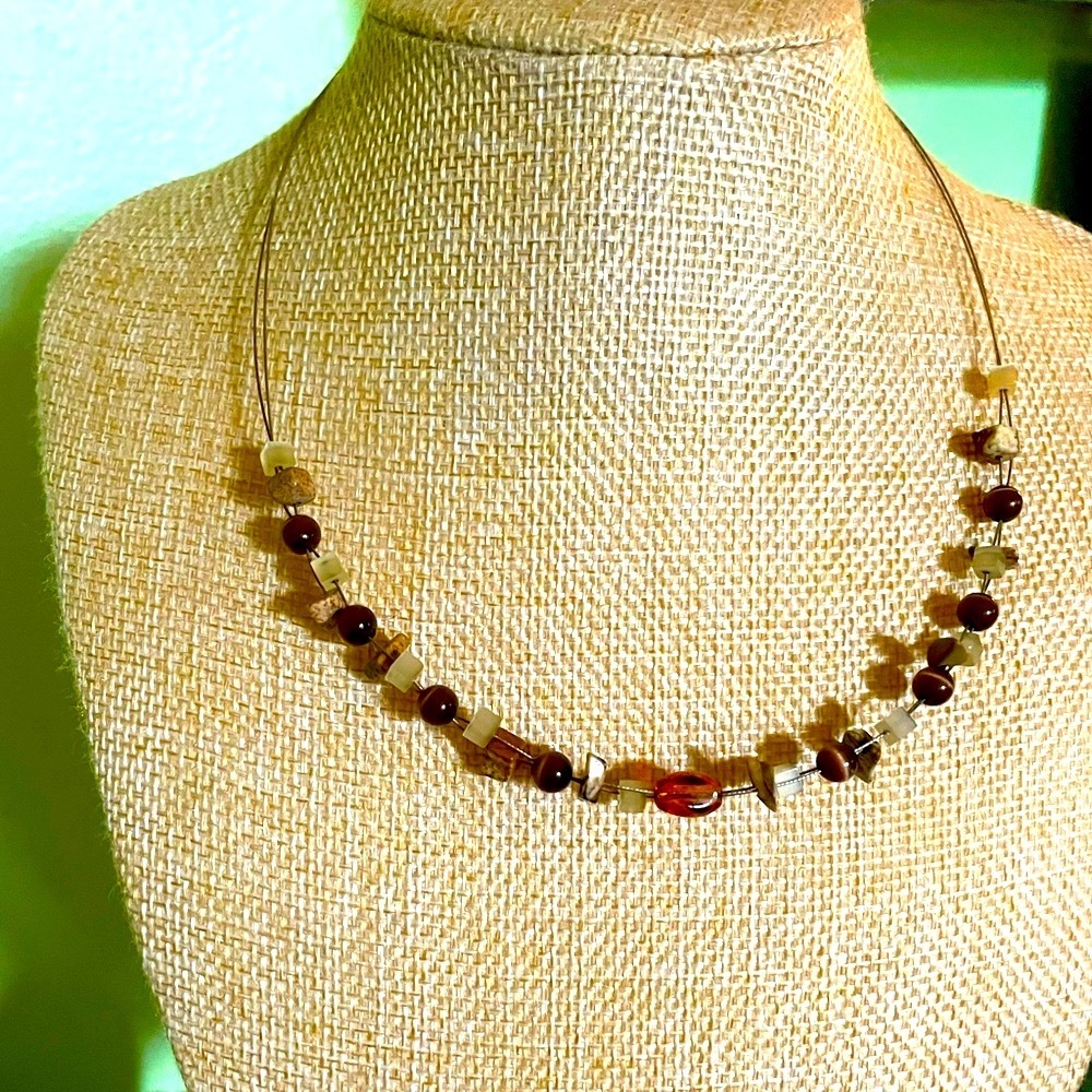 Adorable Tiger’s Eye Bead Lia Sophia Necklace